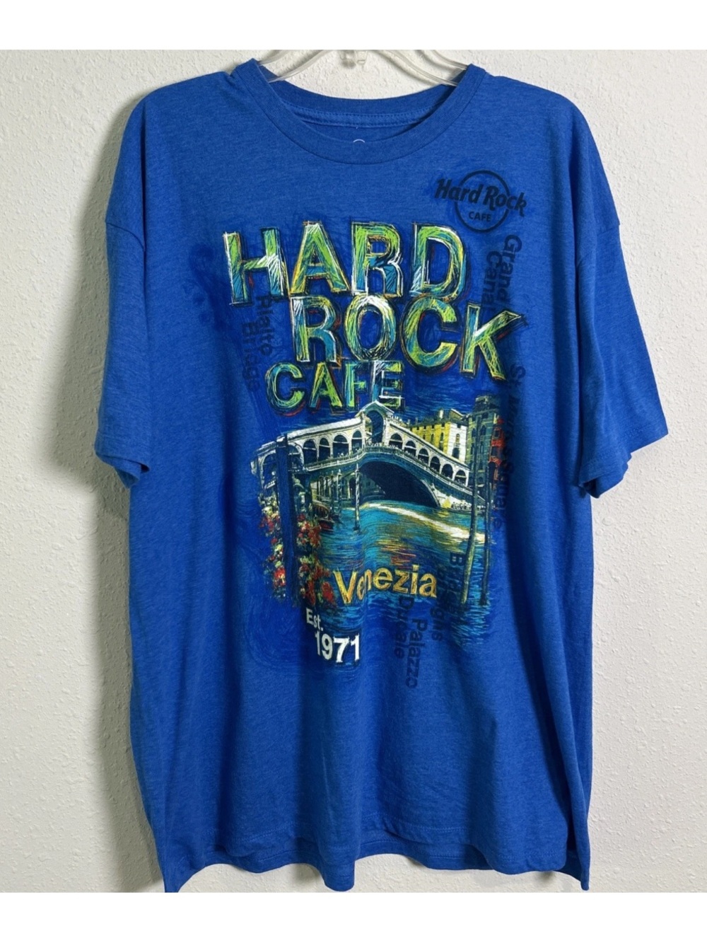 Hard Rock Cafe Venezia Italy Limited Edition Men’s 2XL Blue T-Shirt Grand Canal